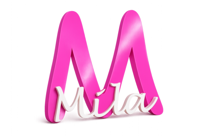 3D Druck Namensschriftzug Mila Personalisierter 3D Druck Schriftzug mit Namen Mila